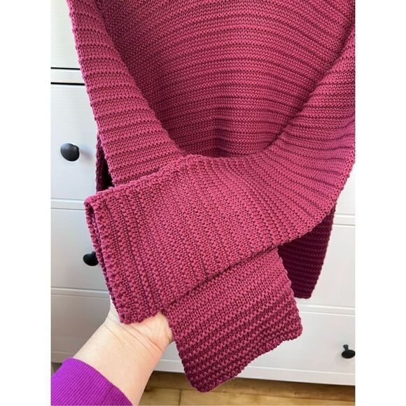 Coldwater Creek 100% cotton knit sweater‎ red-burgundy size XS Christmas winter - Picture 9 of 17